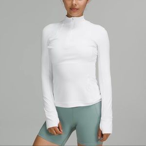 WOMENS WHITE LULULEMON HALF ZIP TOP